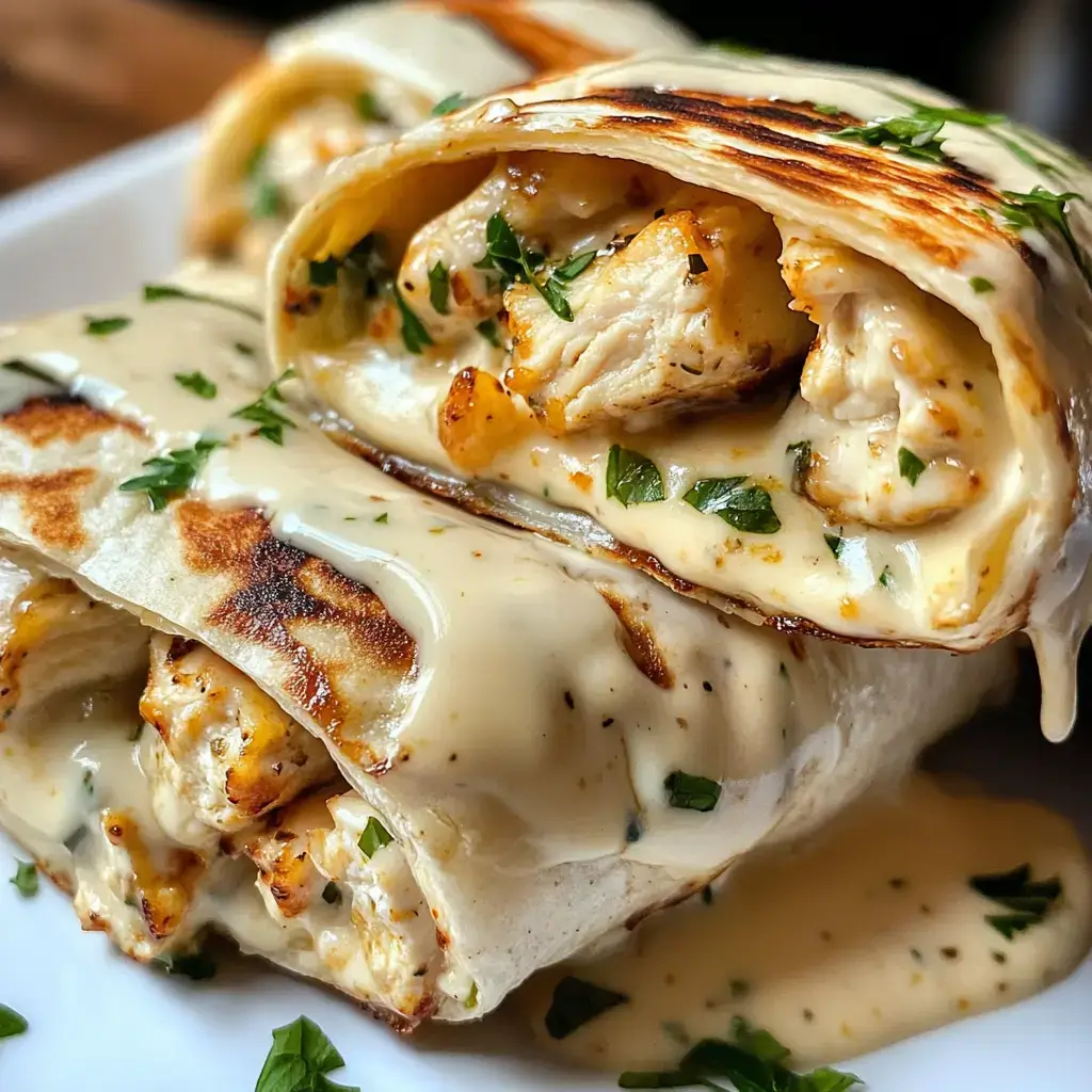 Cheesy Garlic Chicken Wraps