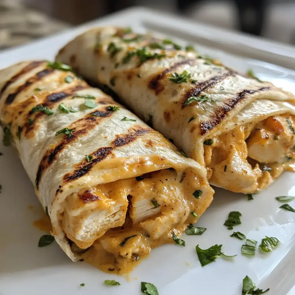 Cheesy Garlic Chicken Wraps