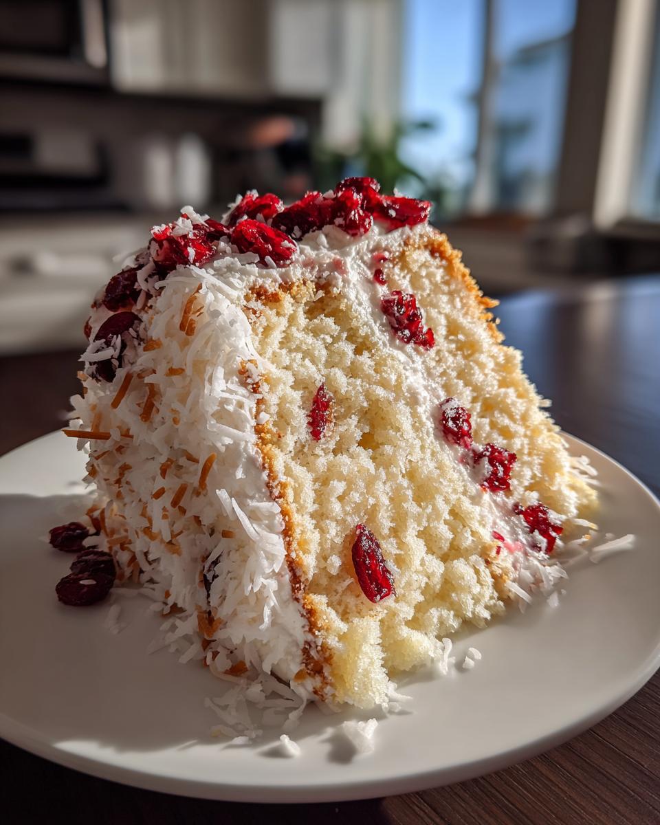 Coconut Cranberry Angel Food Cake - detail 2