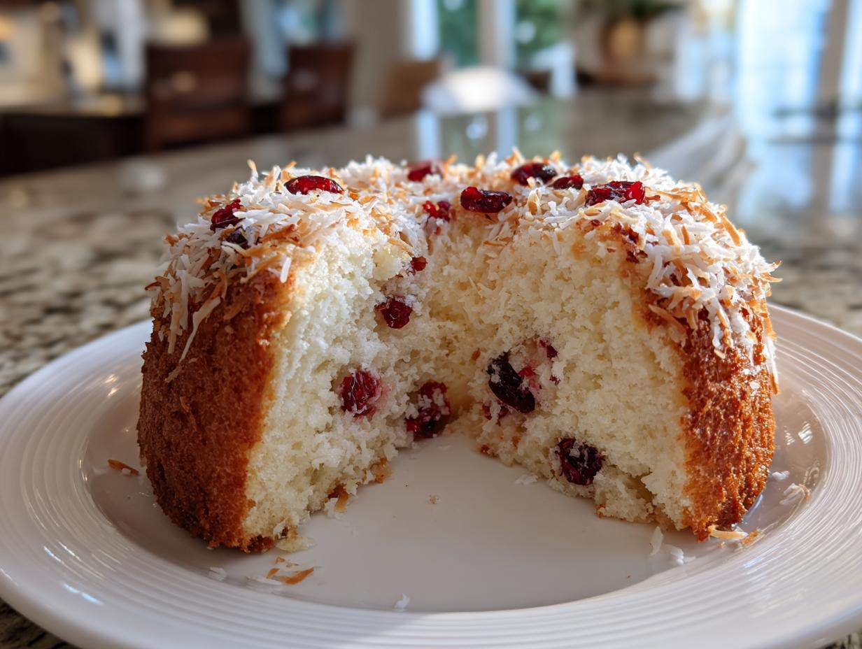 Coconut Cranberry Angel Food Cake - detail 3