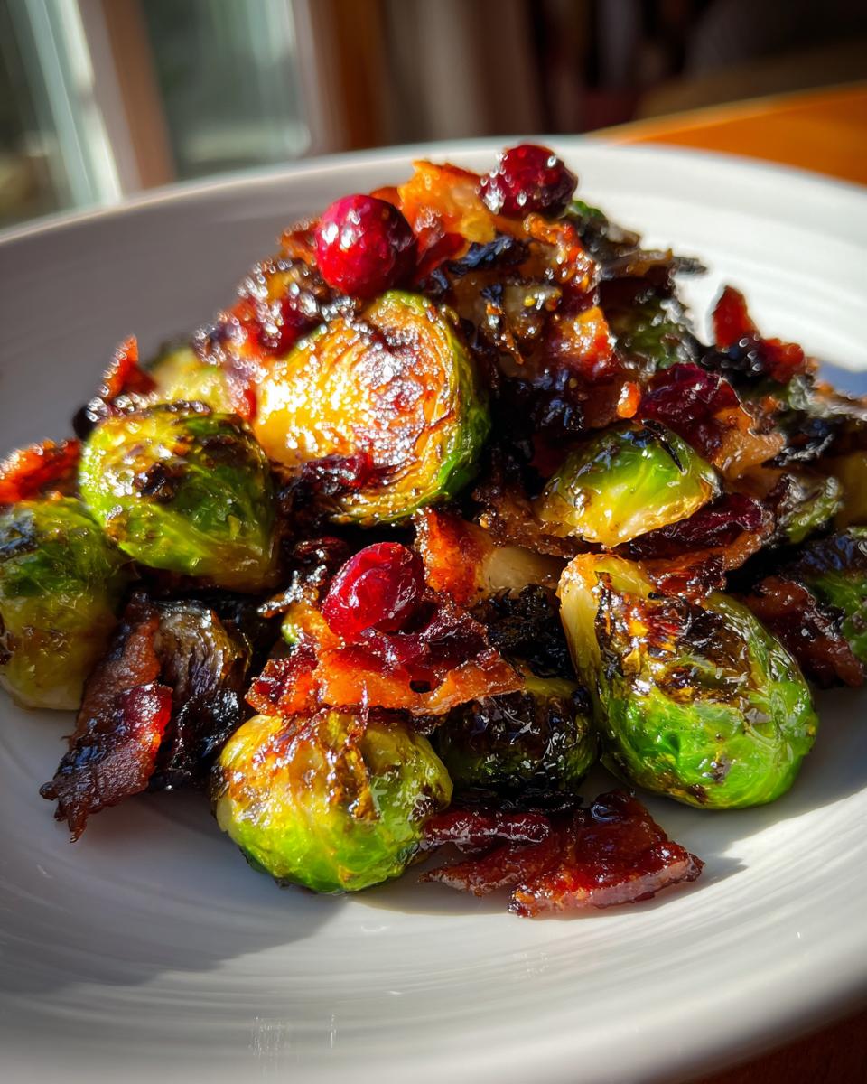 Cranberry Balsamic Brussels Sprouts with Bacon - detail 2