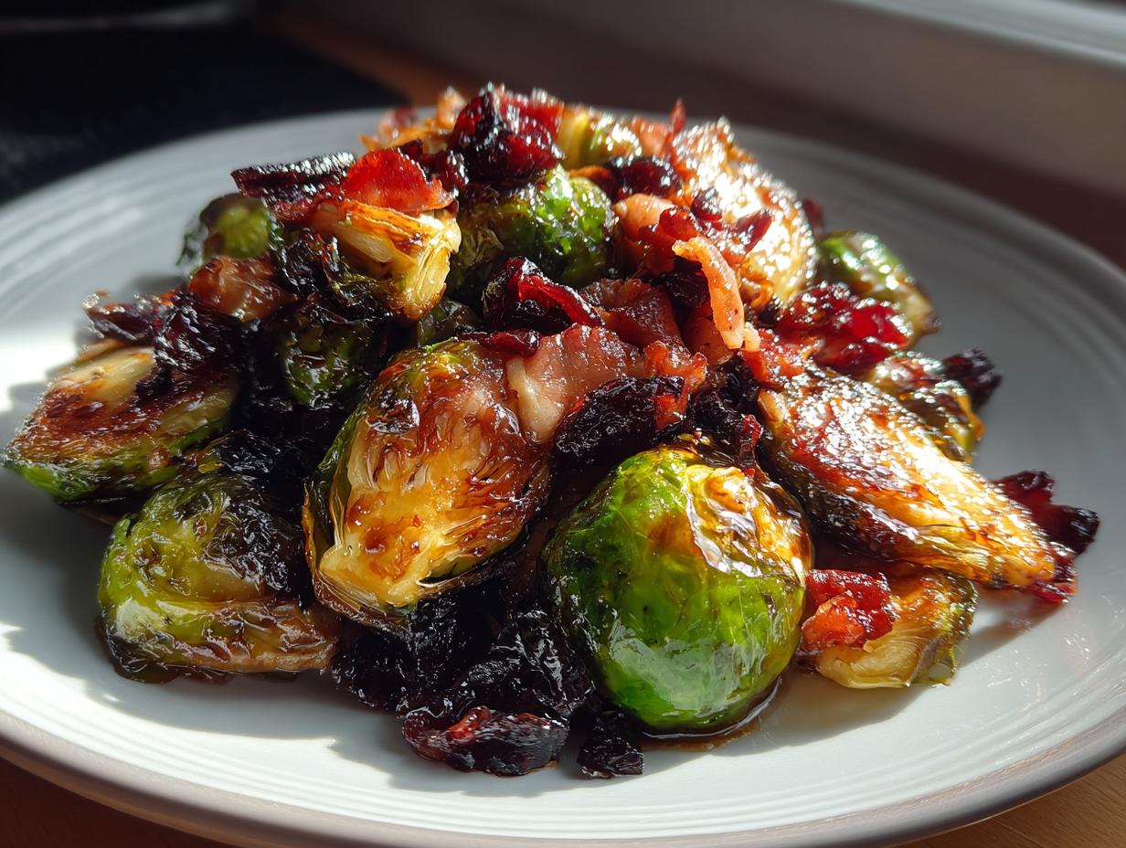 Cranberry Balsamic Brussels Sprouts with Bacon - detail 4