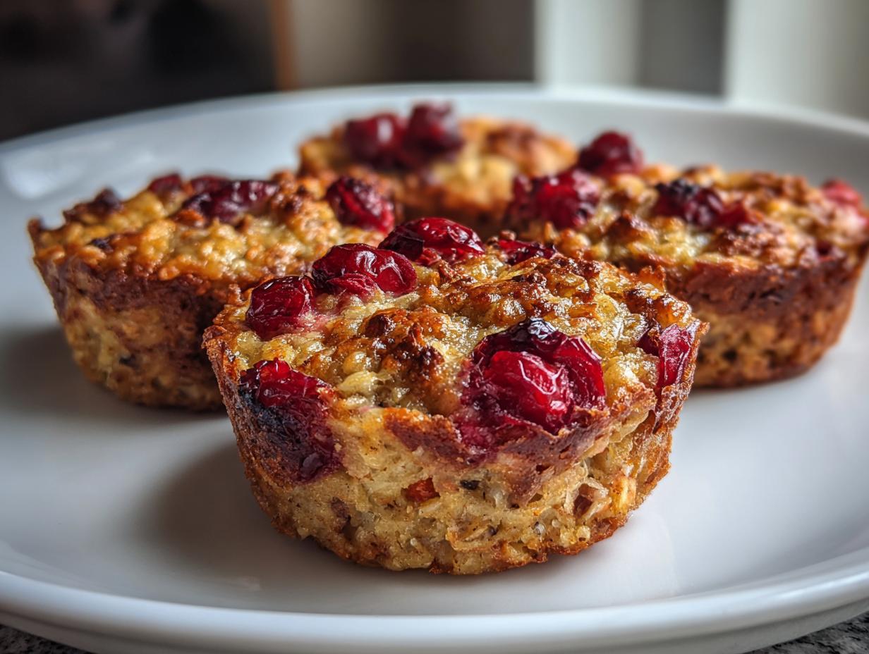 Cranberry Banana Baked Oatmeal Cups - detail 3