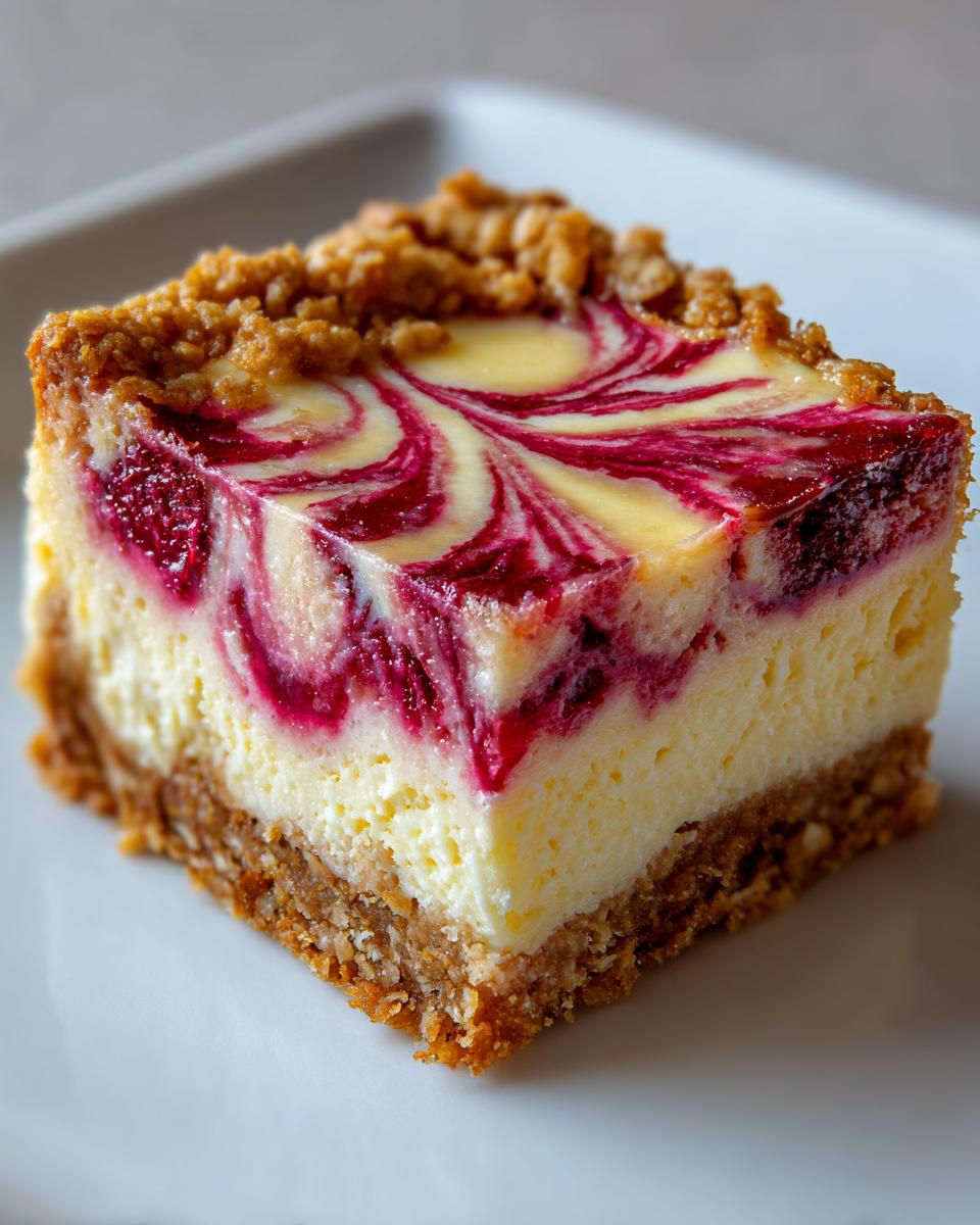 Cranberry Cheesecake Bars with Oat Crust - detail 1