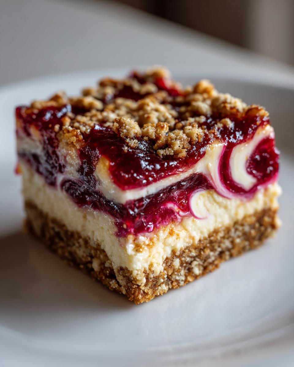 Cranberry Cheesecake Bars with Oat Crust - detail 3