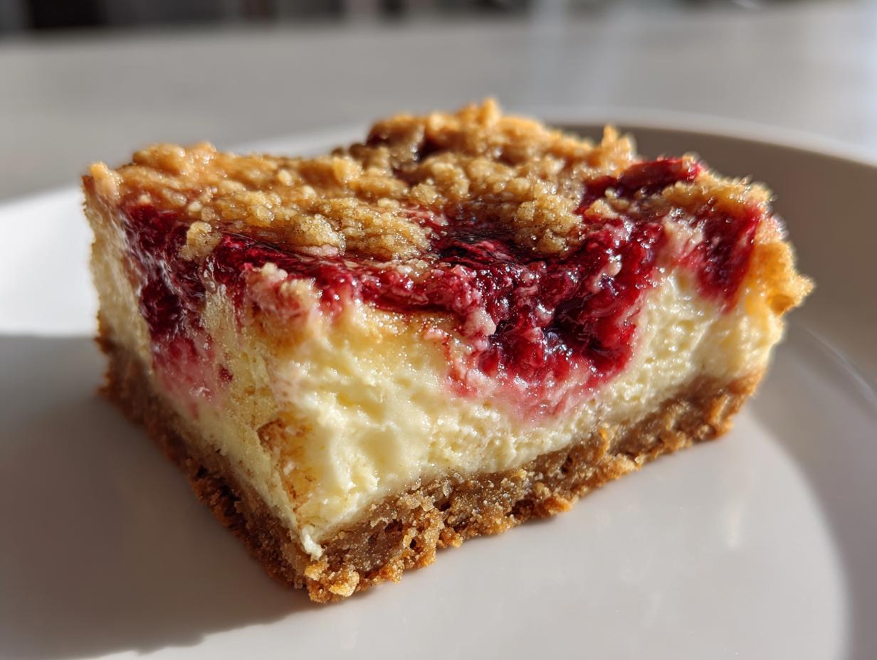 Cranberry Cheesecake Bars with Oat Crust - detail 4