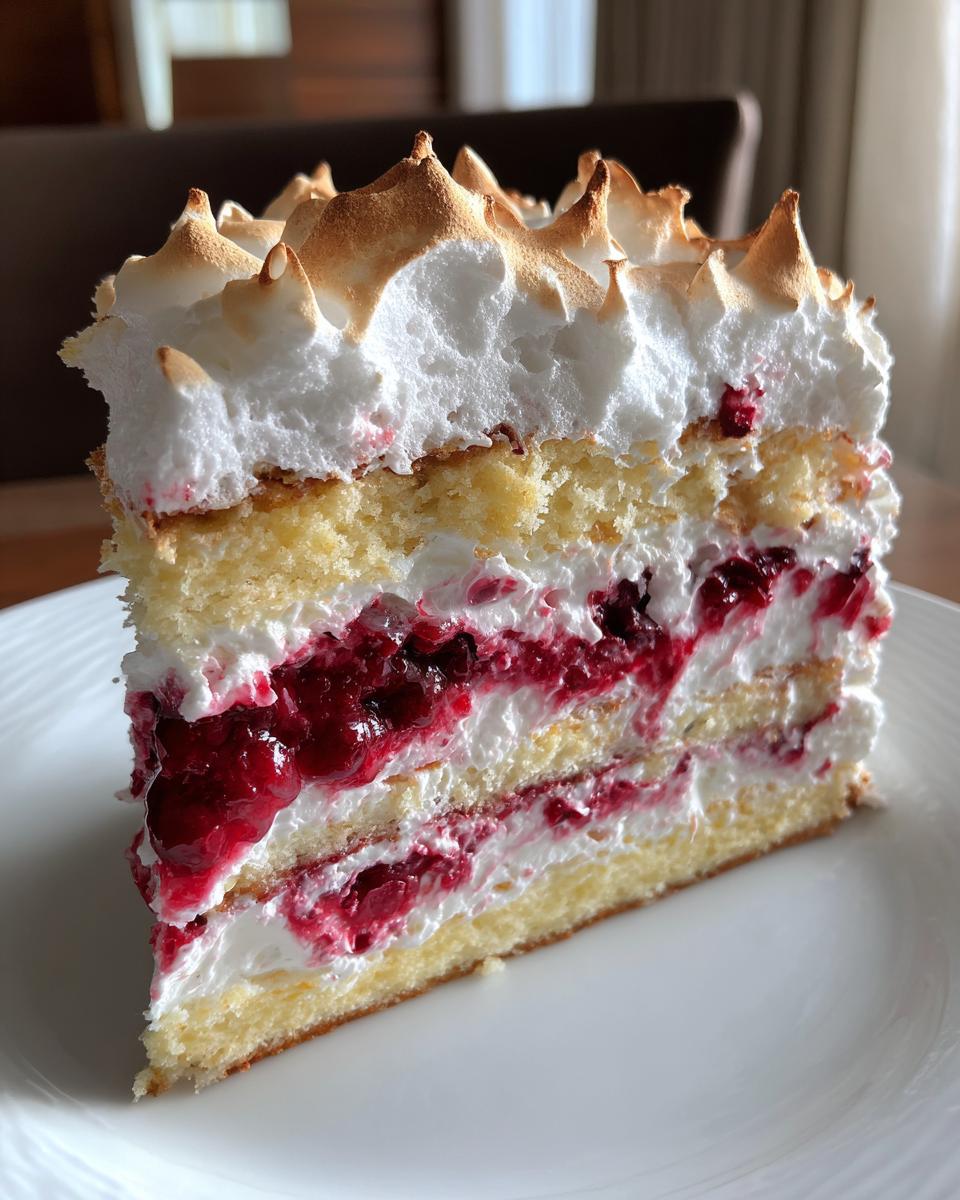 Cranberry Meringue Cake - detail 1