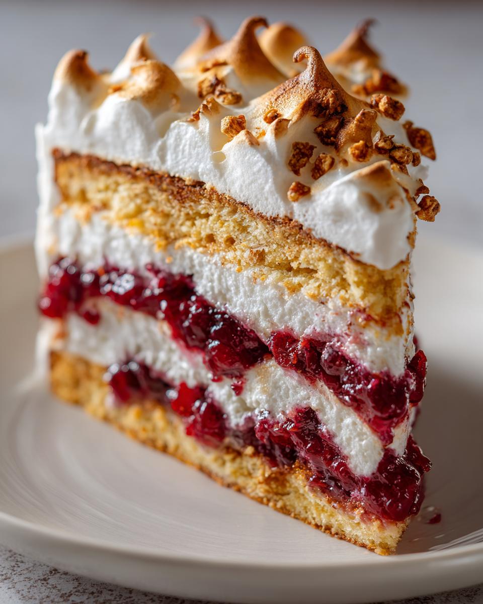 Cranberry Meringue Cake - detail 2