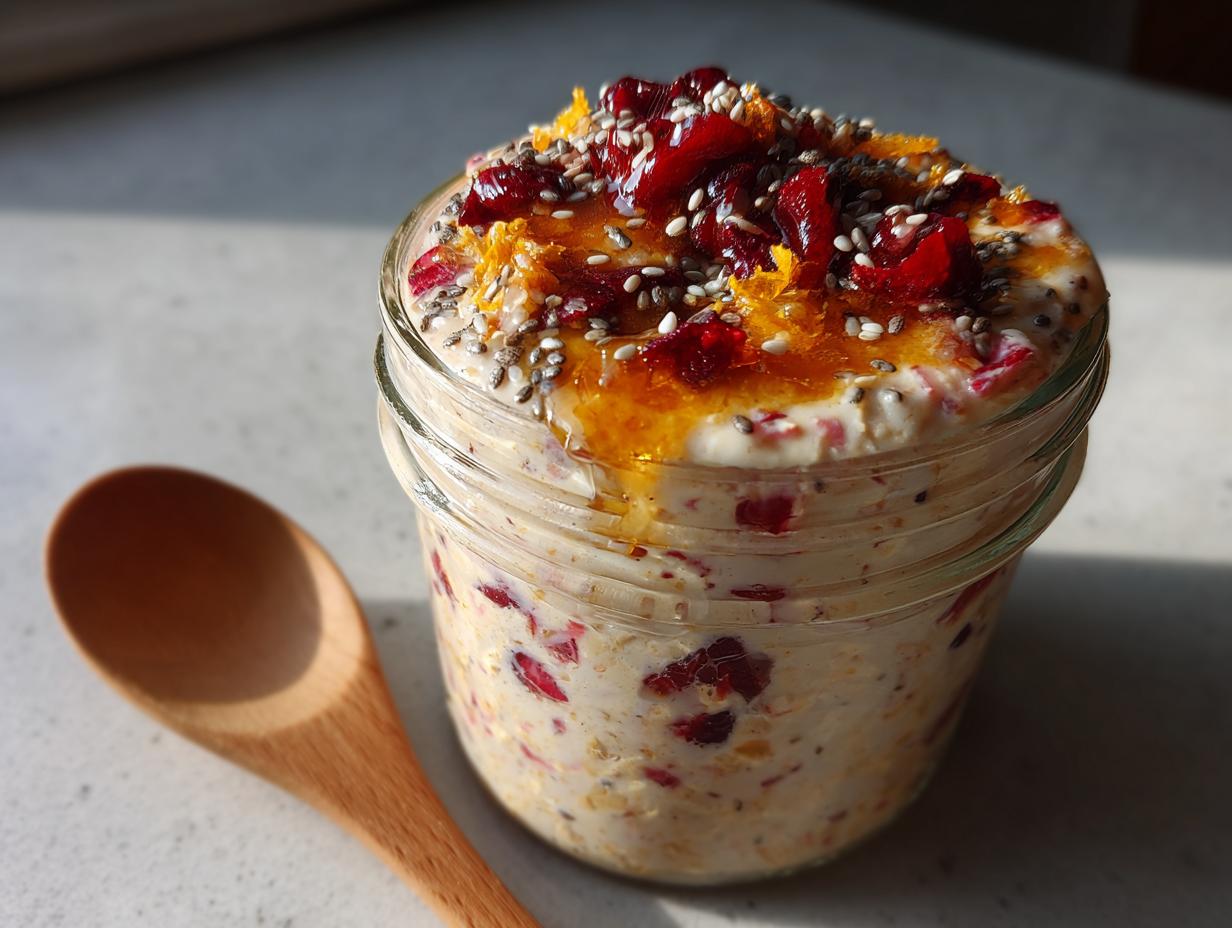 Creamy Cranberry Orange Overnight Oats…