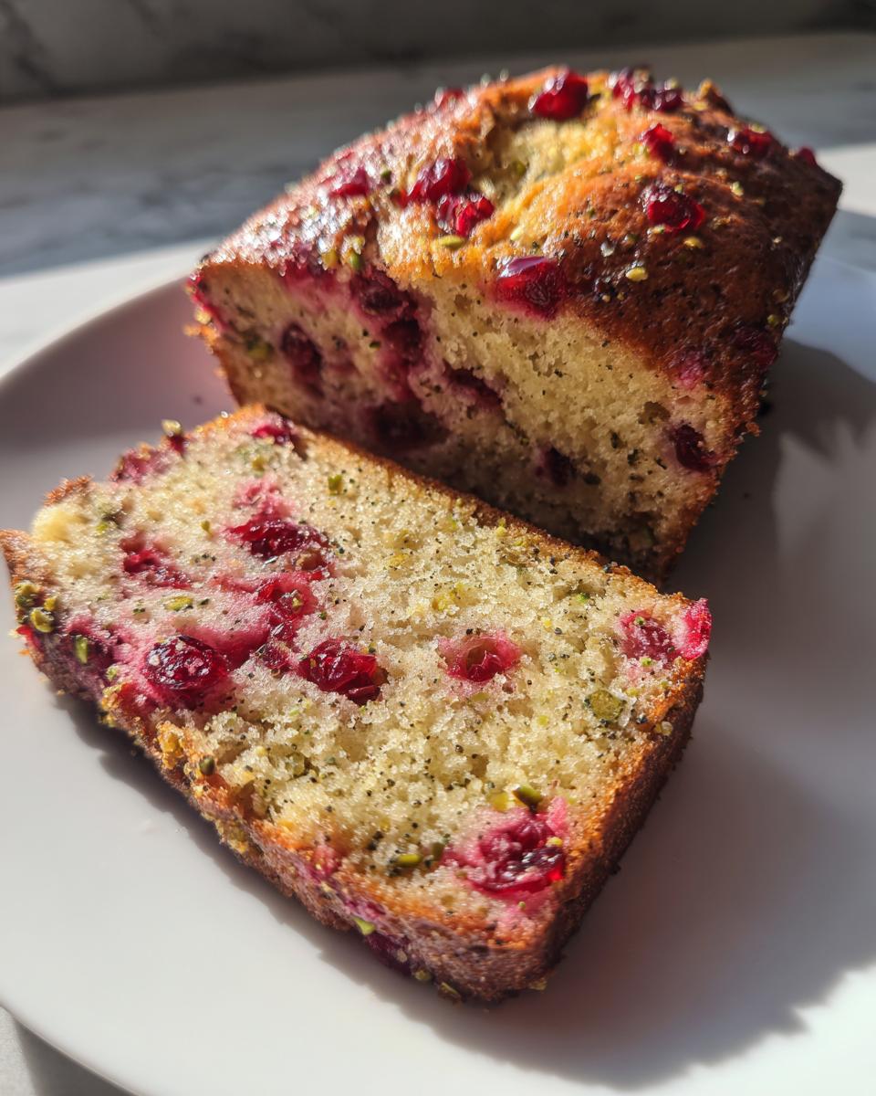 Cranberry Pistachio Loaf Cake - detail 1