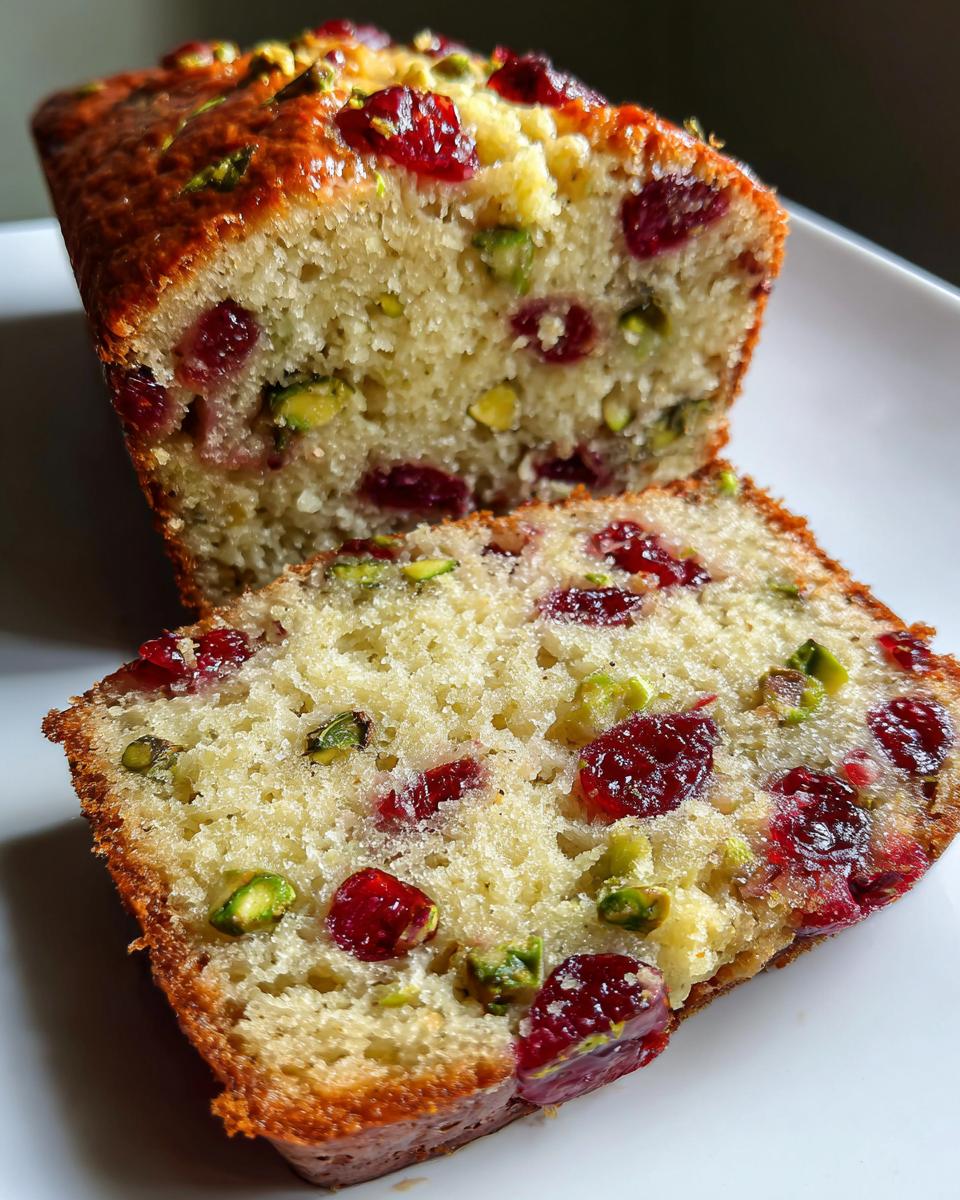 Cranberry Pistachio Loaf Cake - detail 3