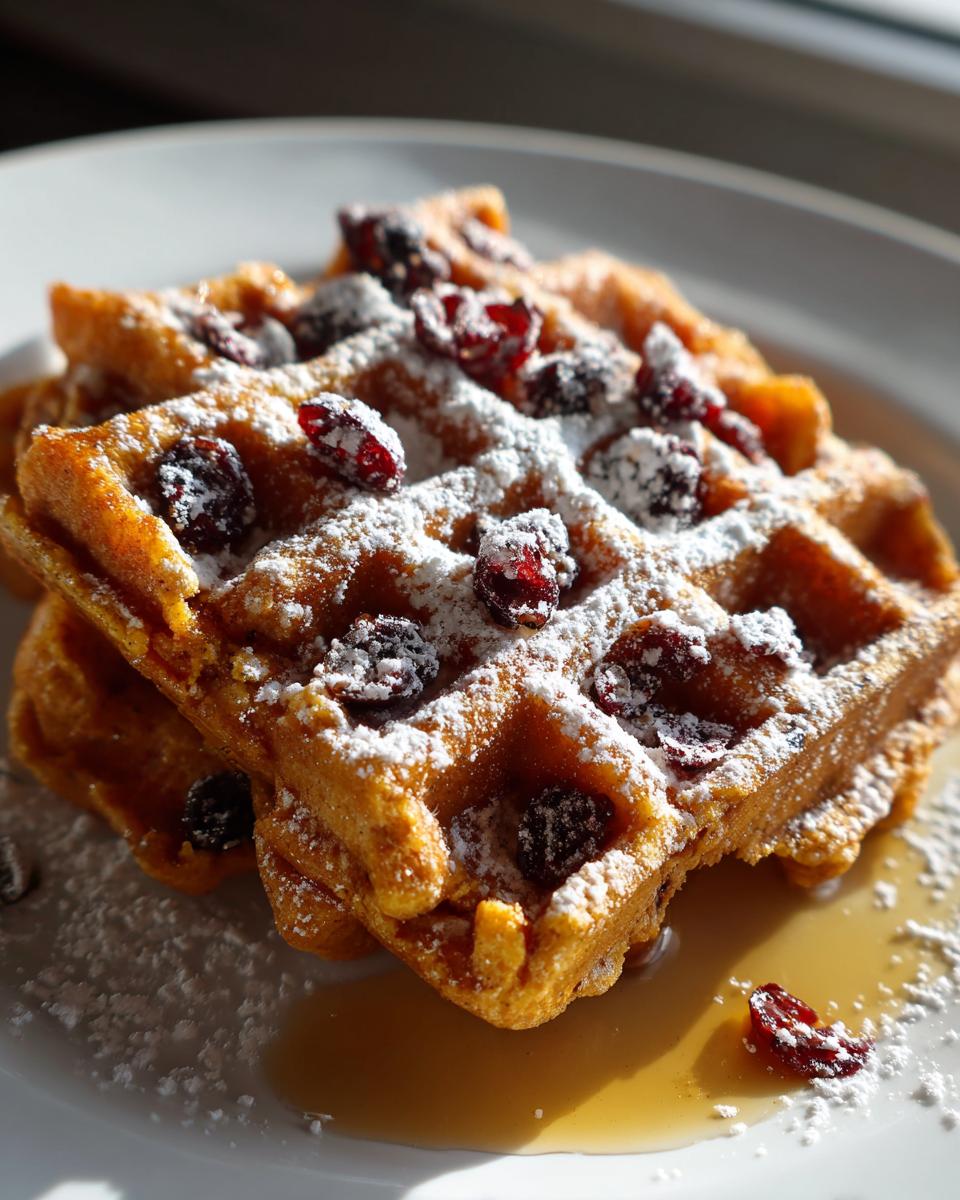 Cranberry Pumpkin Spice Waffles - detail 1