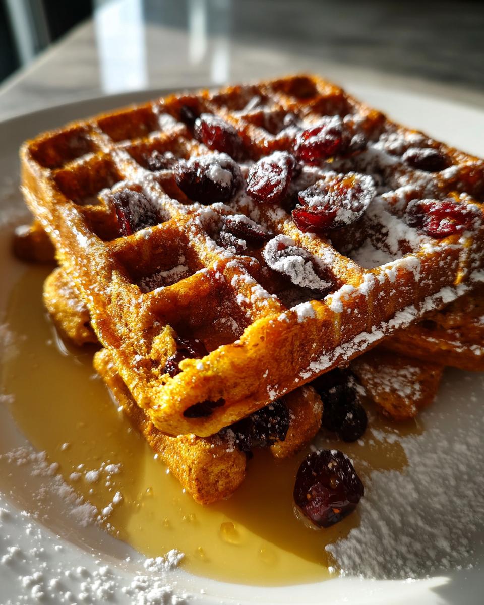 Cranberry Pumpkin Spice Waffles - detail 3