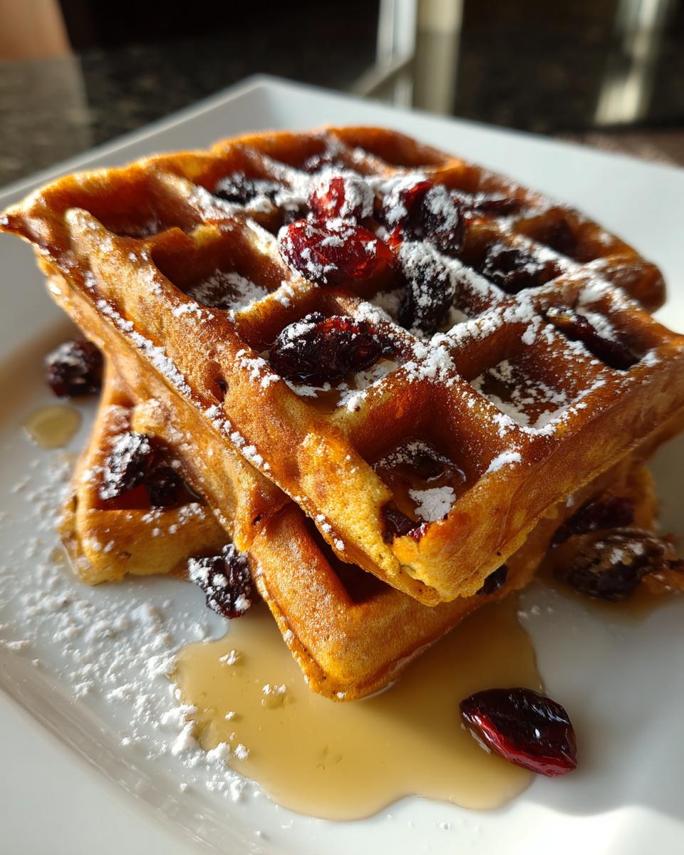30-Minute Cranberry Pumpkin Spice Waffles…
