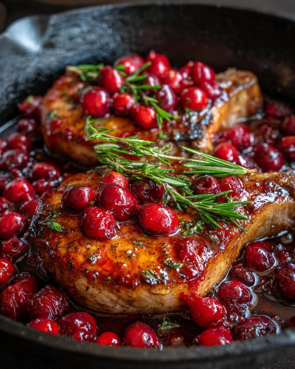 Cranberry Rosemary Skillet Pork Chops - detail 1