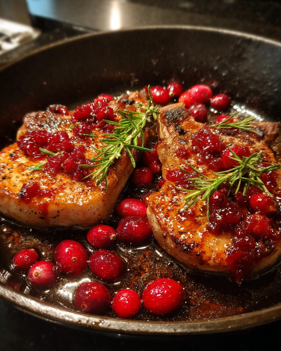 Cranberry Rosemary Skillet Pork Chops - detail 2