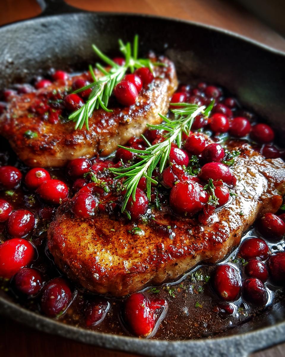 Cranberry Rosemary Skillet Pork Chops - detail 3