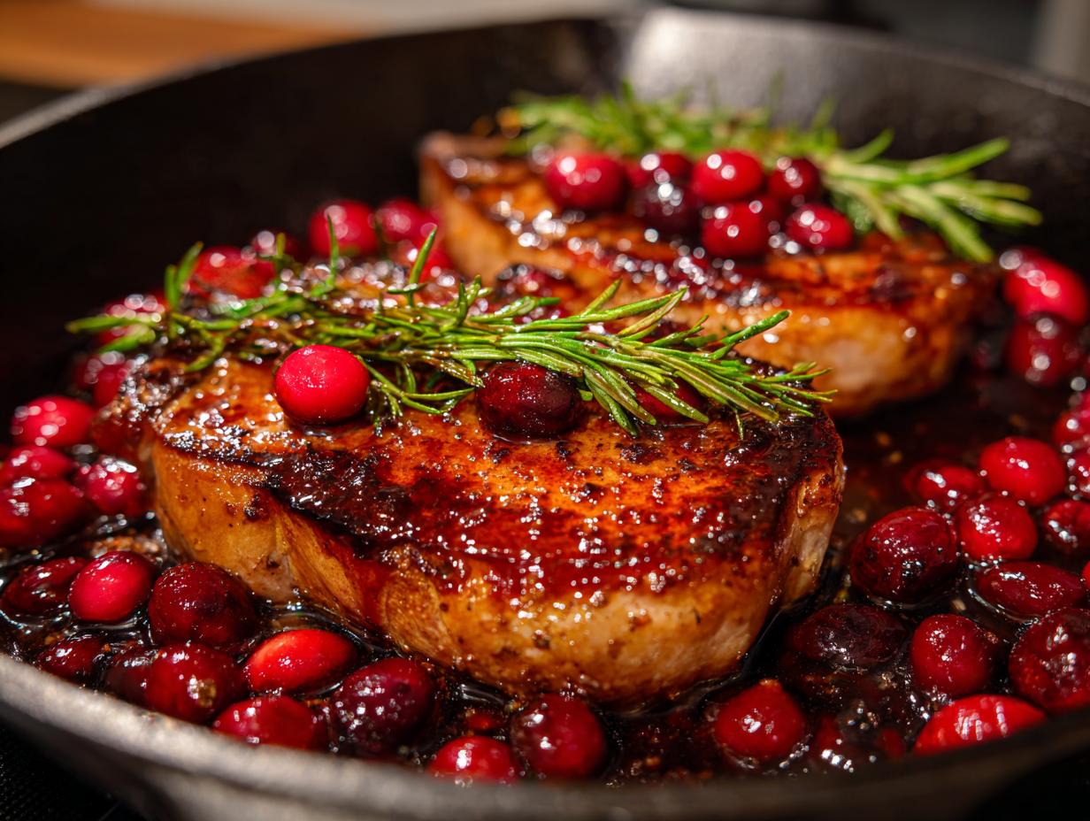 Cranberry Rosemary Skillet Pork Chops - detail 4