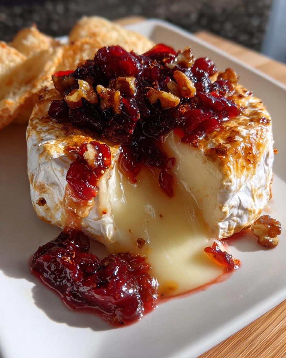 Crispy Baked Brie with Warm Cranberry Chutney - detail 1