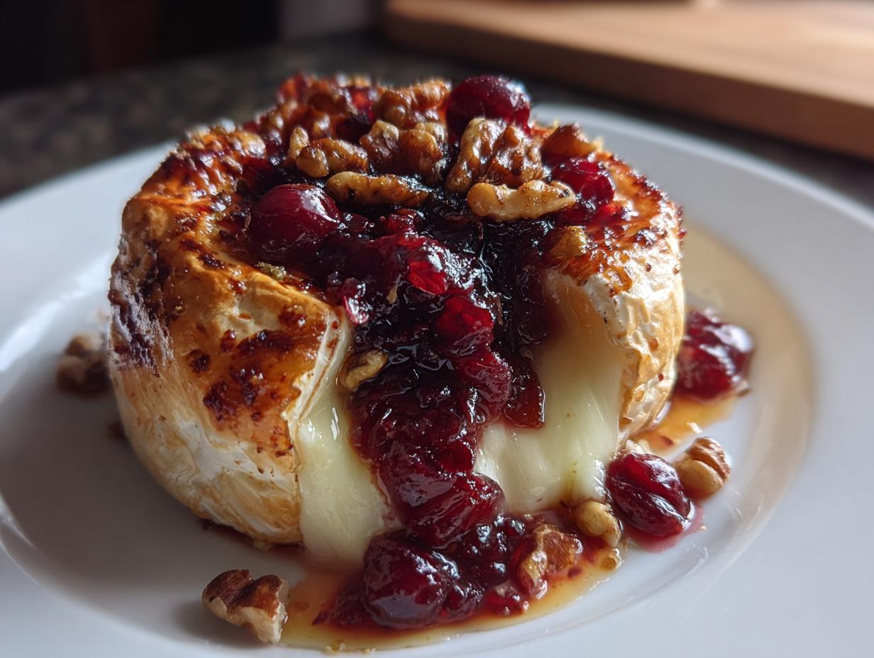 Crispy Baked Brie with Warm Cranberry Chutney - detail 3
