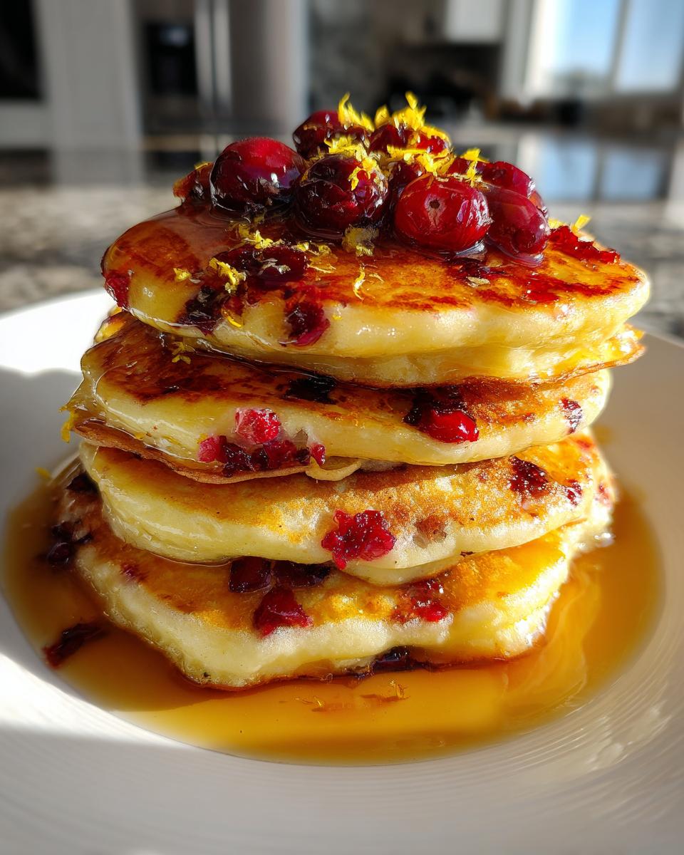Fluffy Lemon Cranberry Pancakes - detail 1