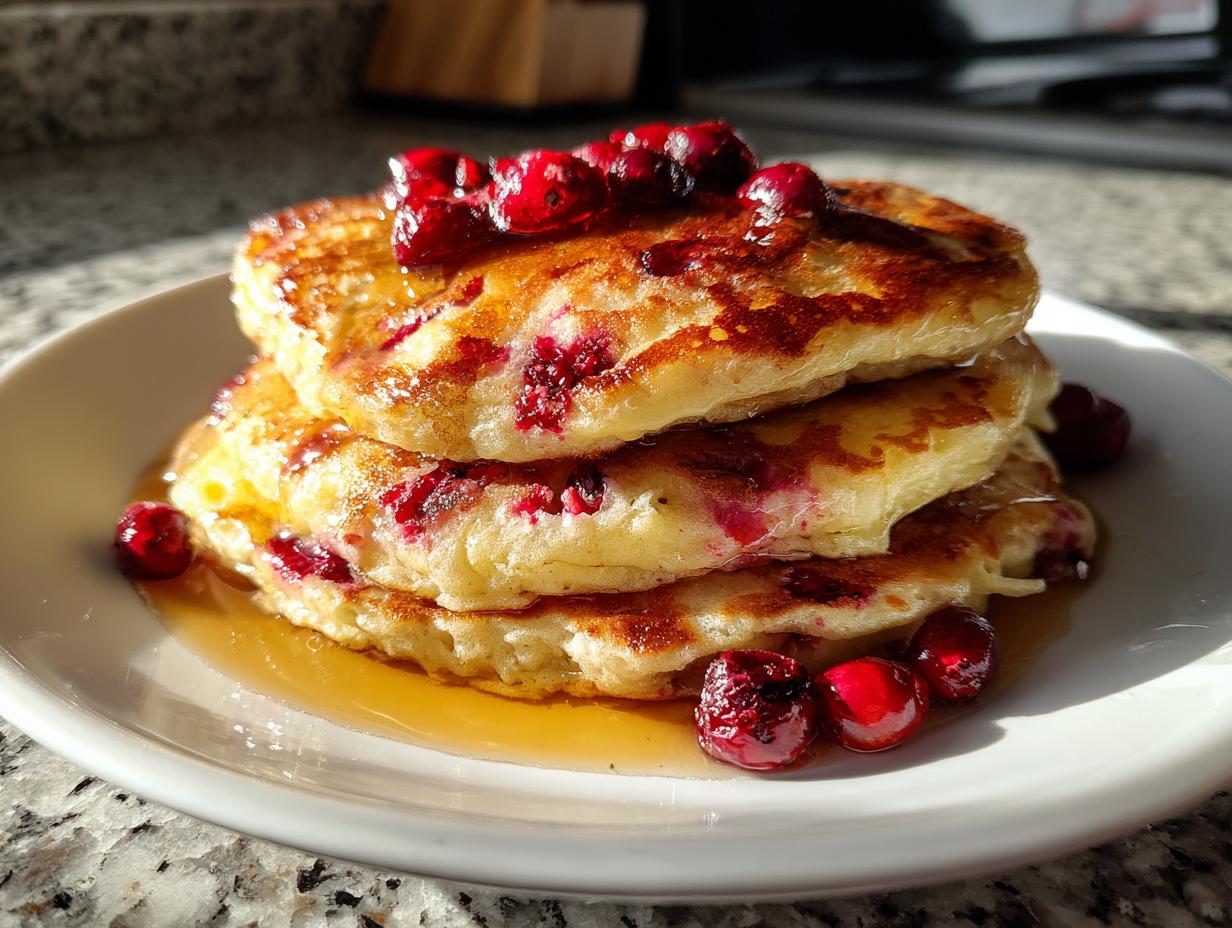 Fluffy Lemon Cranberry Pancakes - detail 3