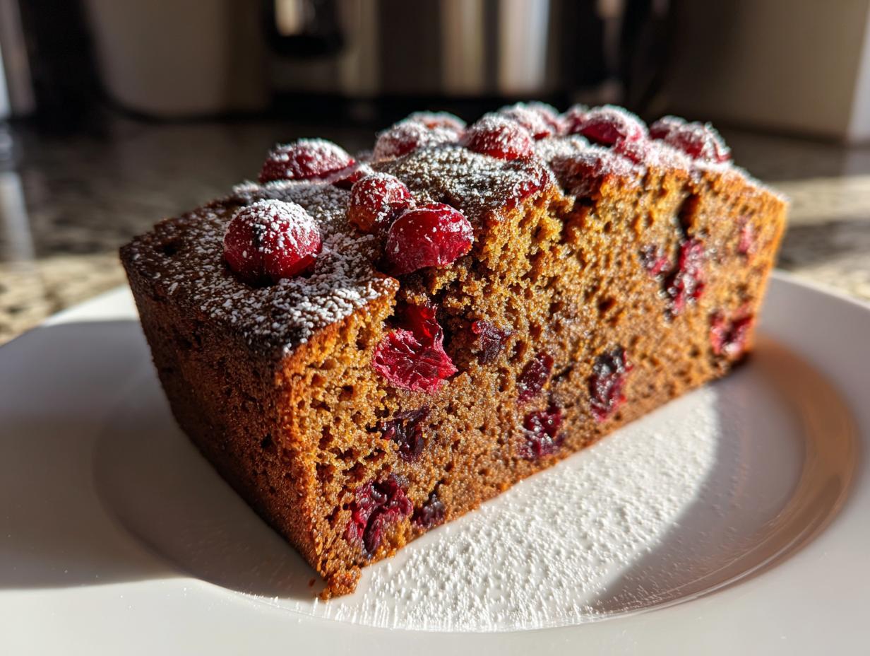 Gingerbread Cranberry Holiday Cake - detail 2