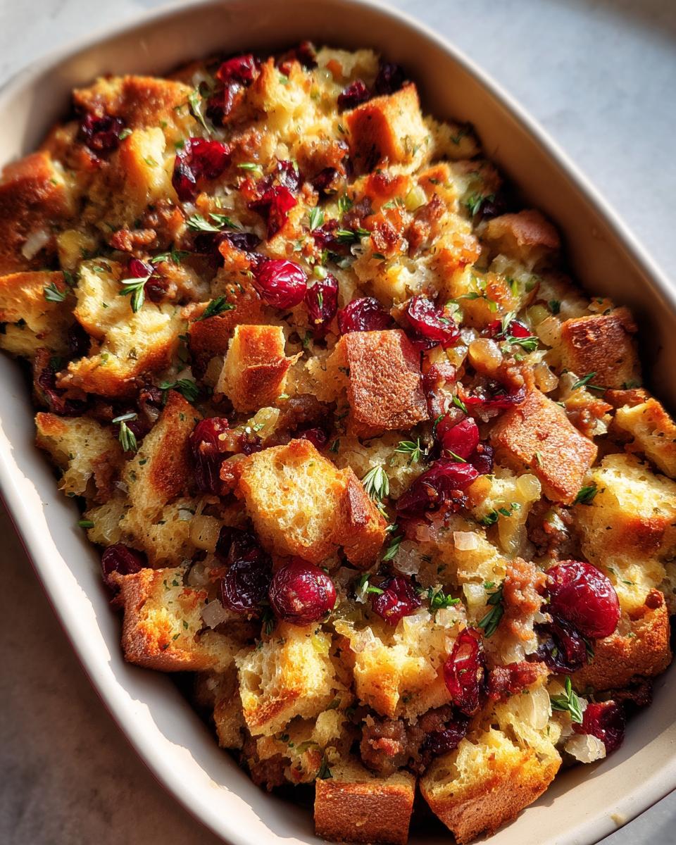 Holiday Cranberry Sausage Stuffing Bake - detail 1