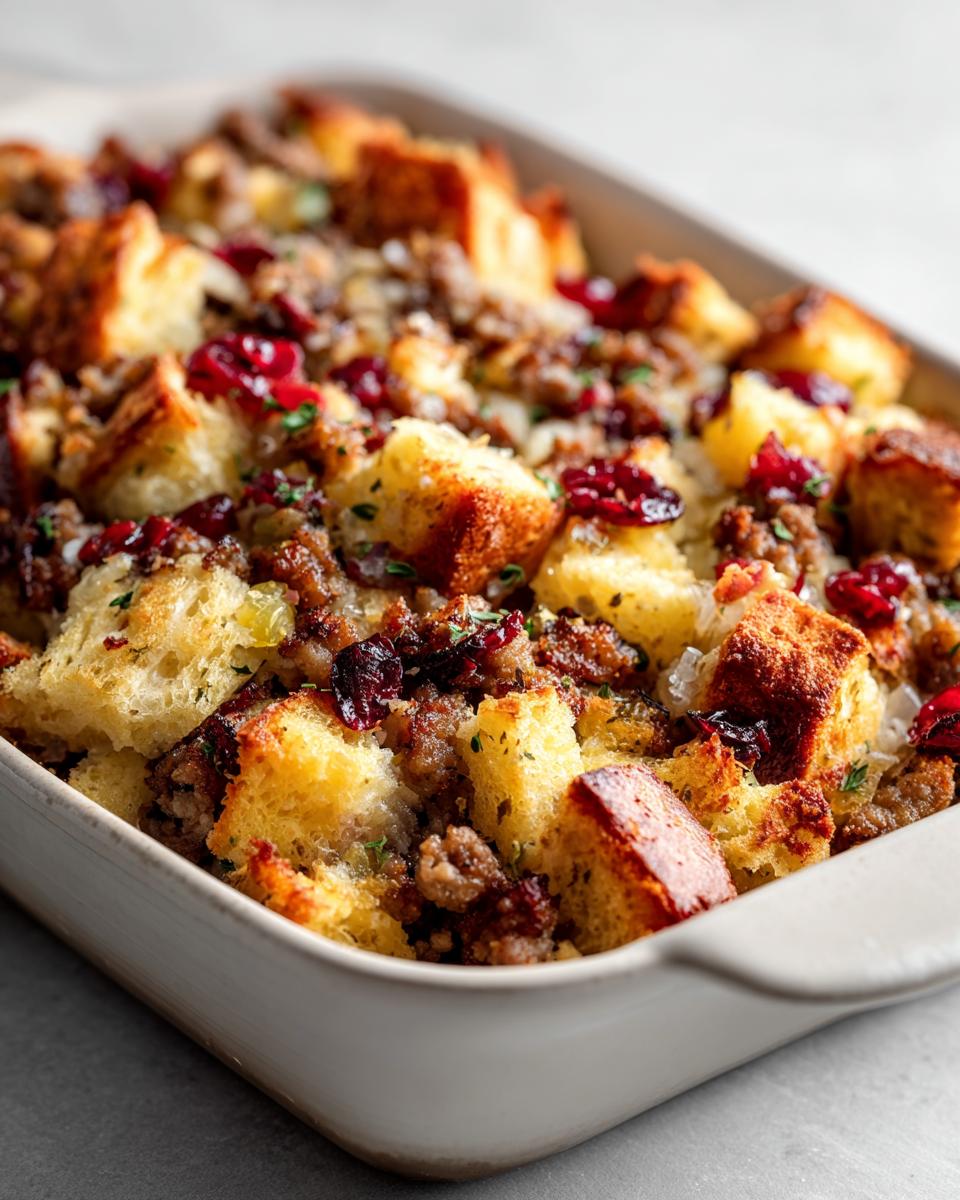 Holiday Cranberry Sausage Stuffing Bake - detail 2
