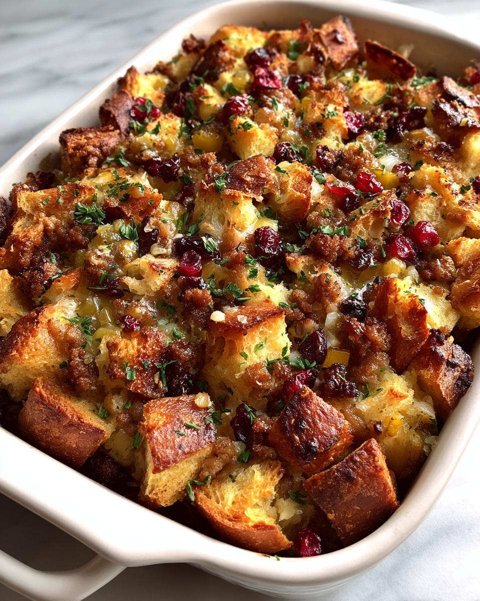 Holiday Cranberry Sausage Stuffing Bake - detail 3