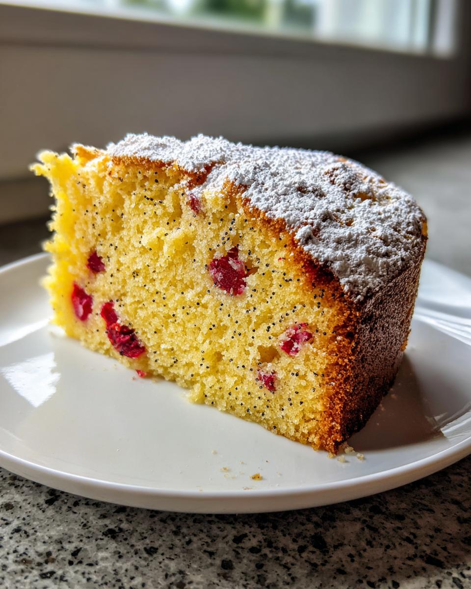 Lemon Poppy Seed Cranberry Cake - detail 1