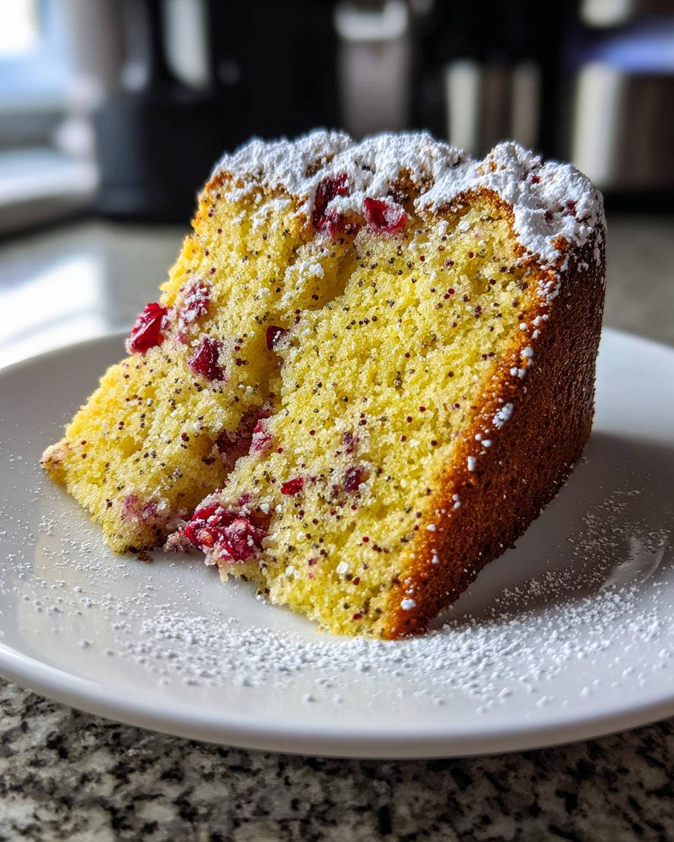 Lemon Poppy Seed Cranberry Cake - detail 2