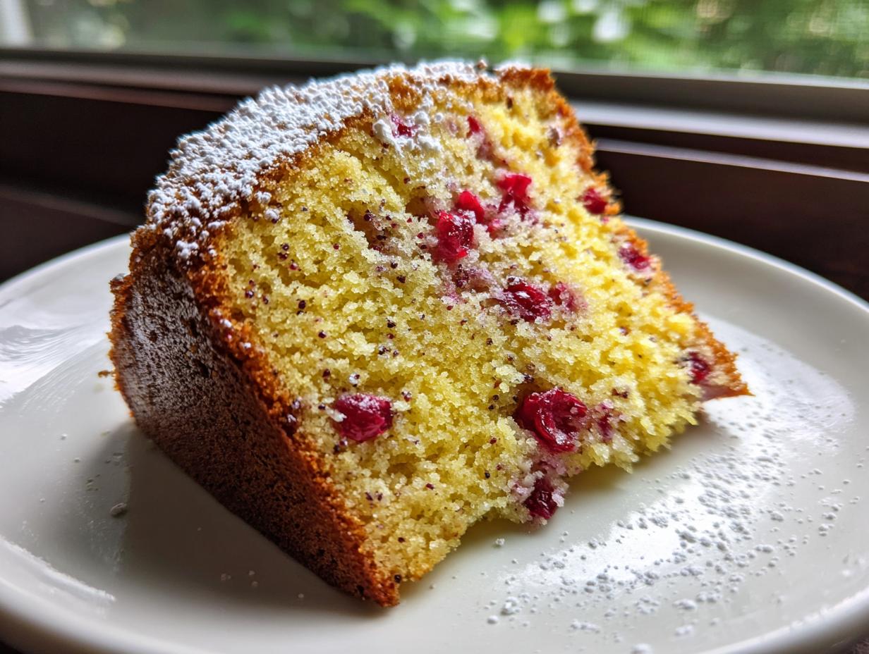 Lemon Poppy Seed Cranberry Cake - detail 3
