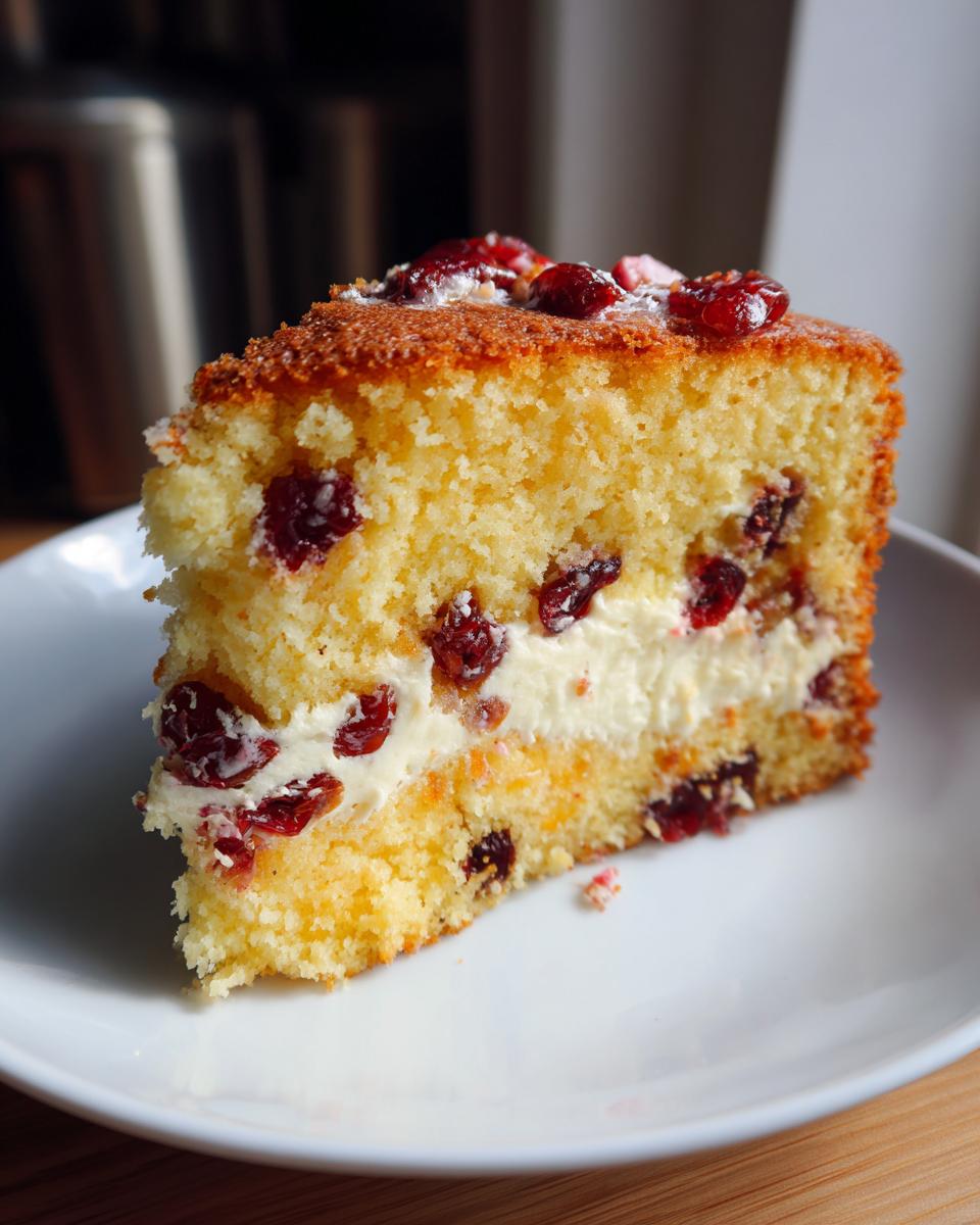 Orange Mascarpone Cranberry Cake - detail 1