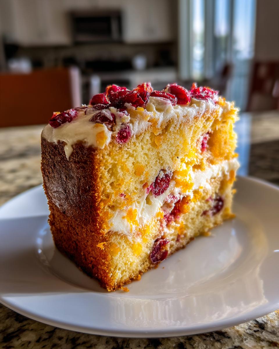 Orange Mascarpone Cranberry Cake - detail 2