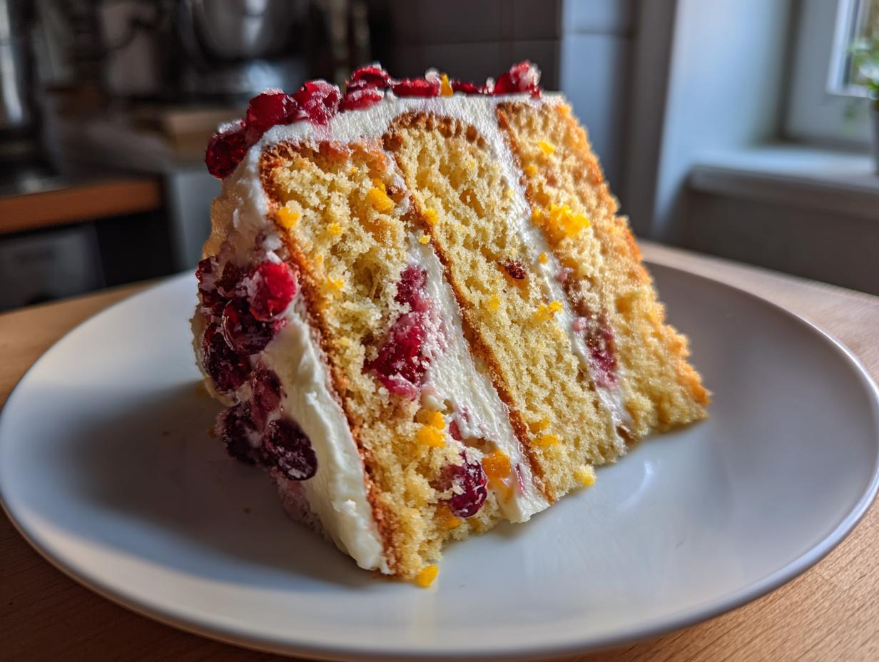 Orange Mascarpone Cranberry Cake - detail 3