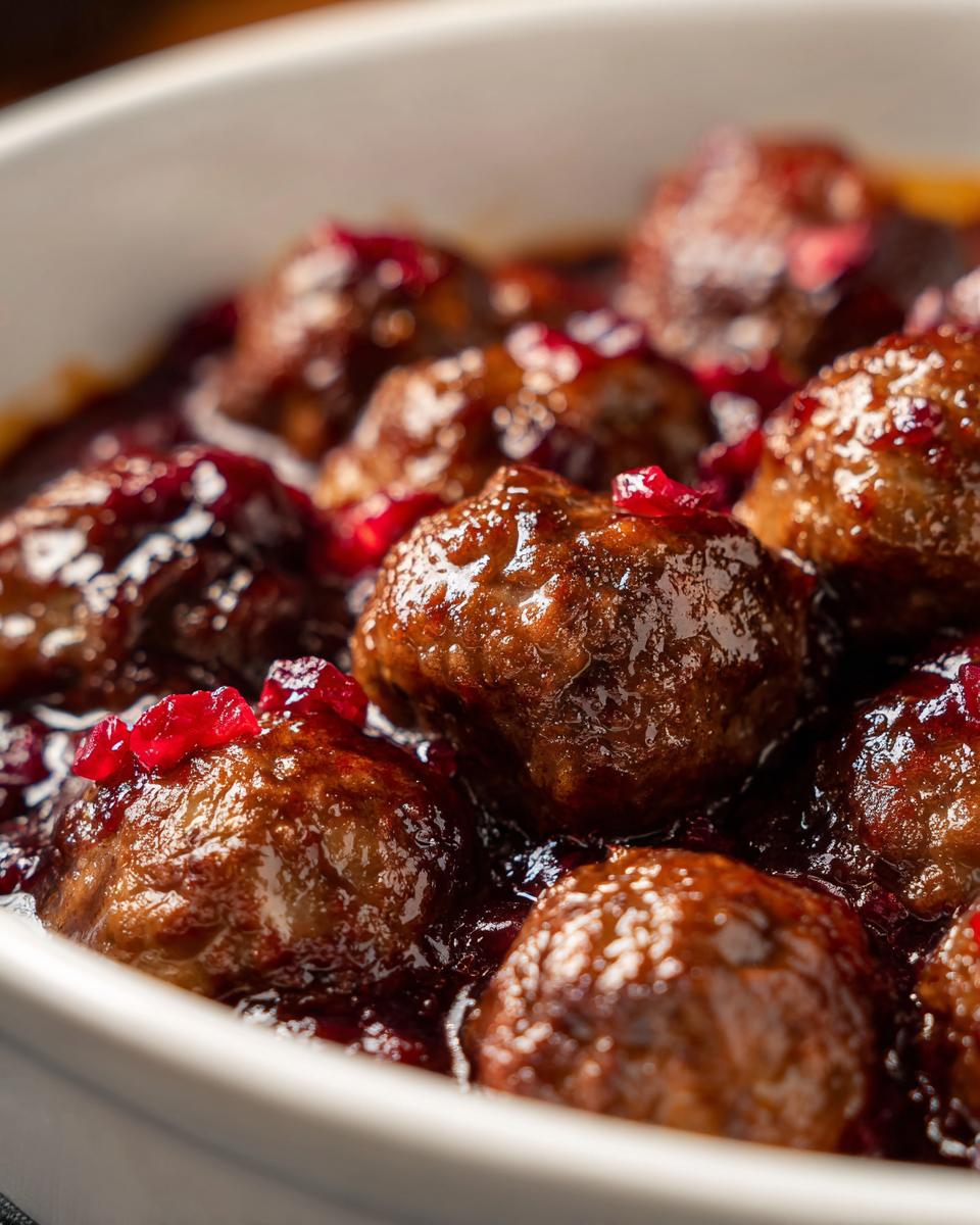 Slow Cooker Cranberry BBQ Meatballs - detail 1