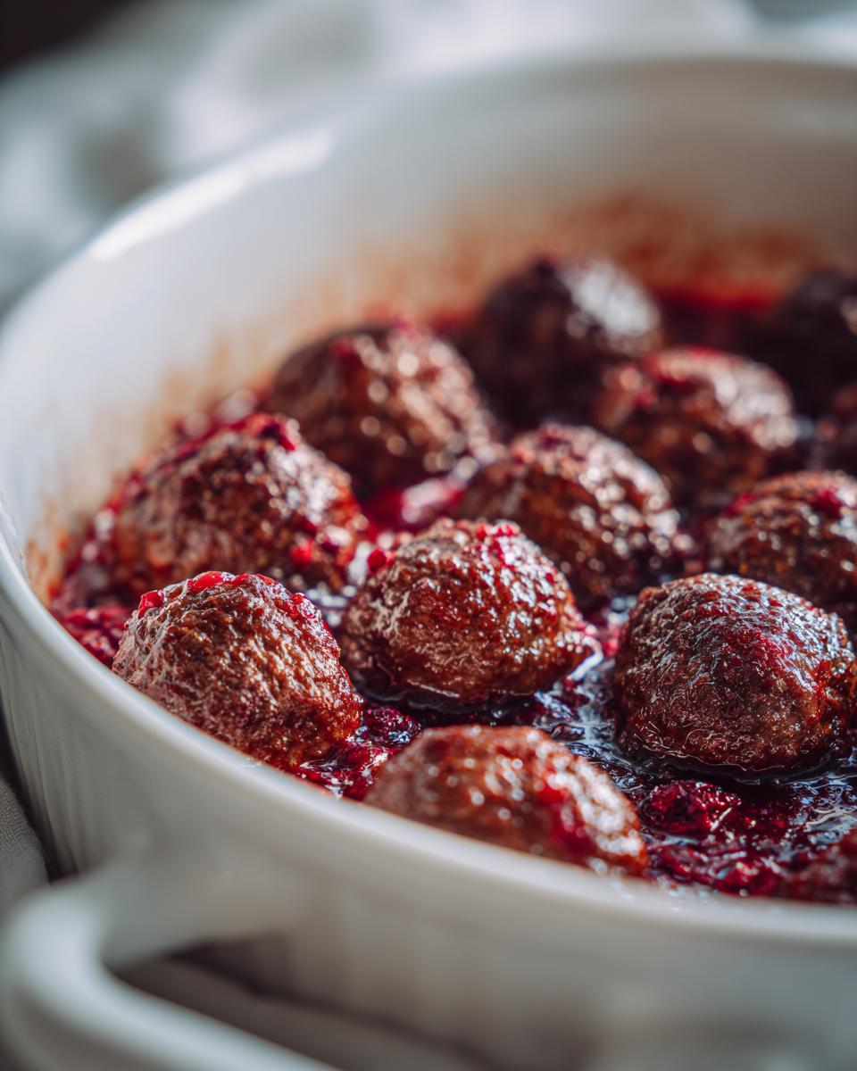 Slow Cooker Cranberry BBQ Meatballs - detail 2
