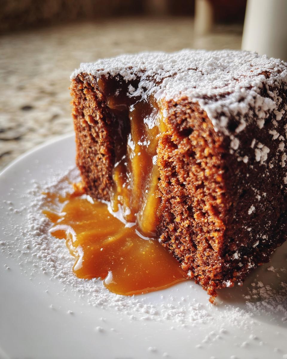 gooey coffee caramel cake - detail 1