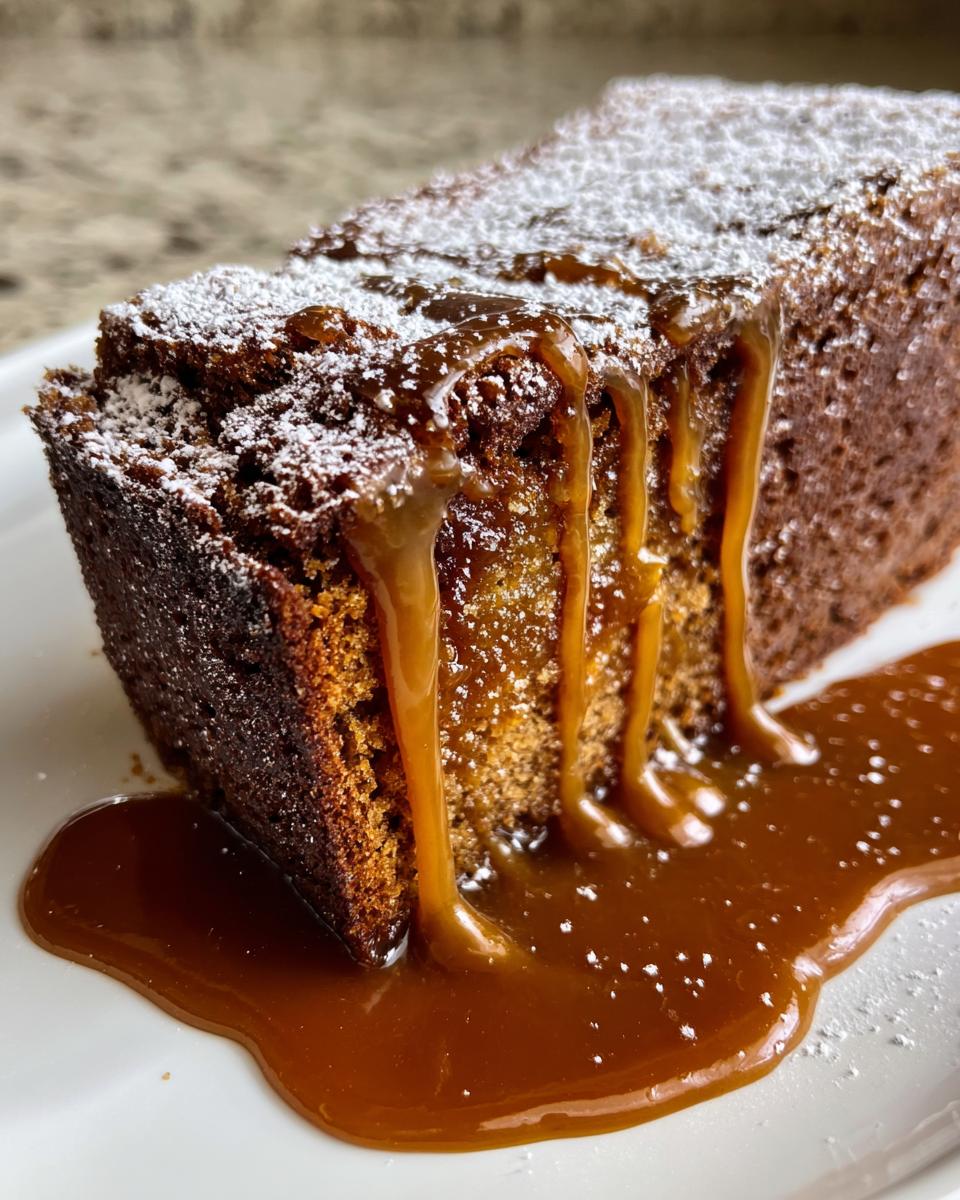 gooey coffee caramel cake - detail 2