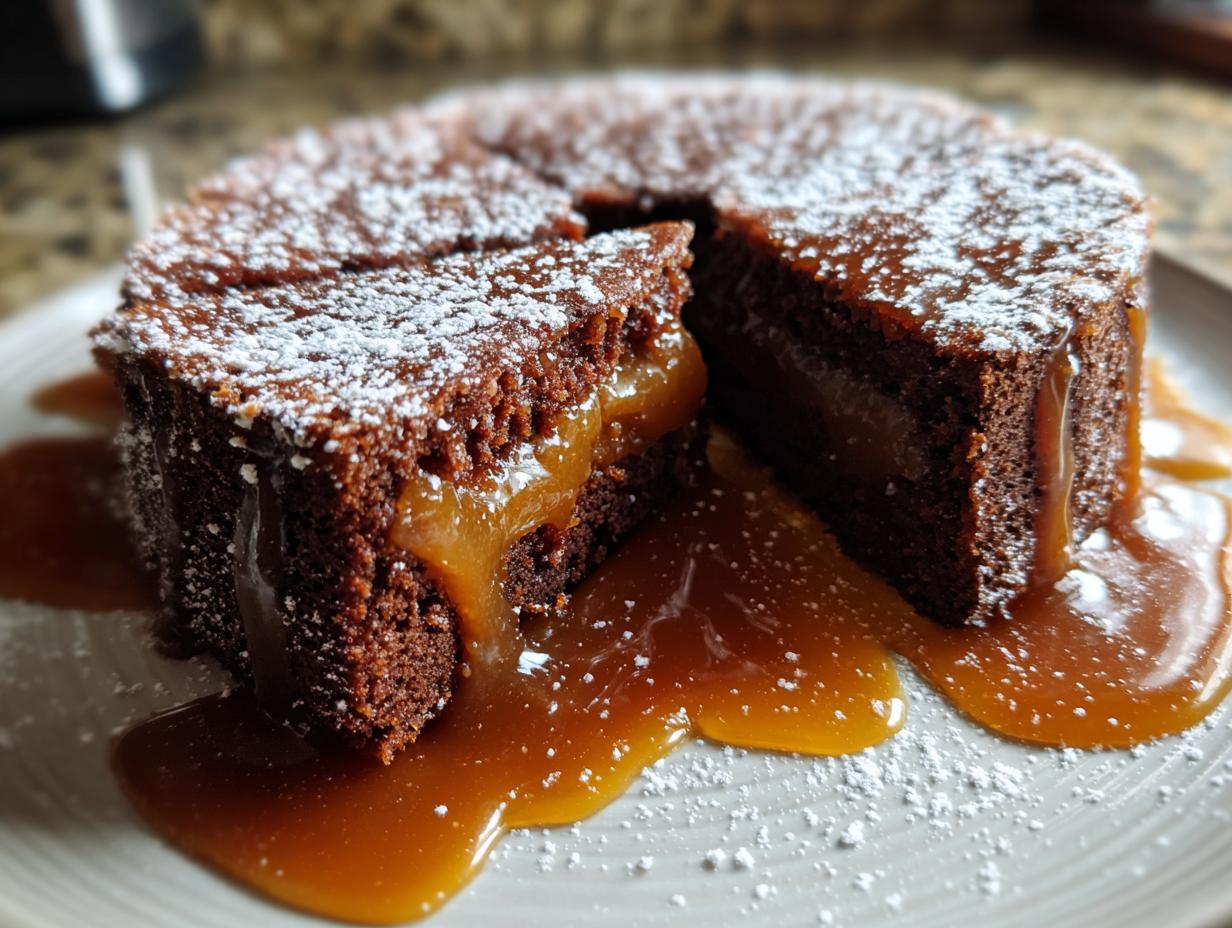 gooey coffee caramel cake - detail 4