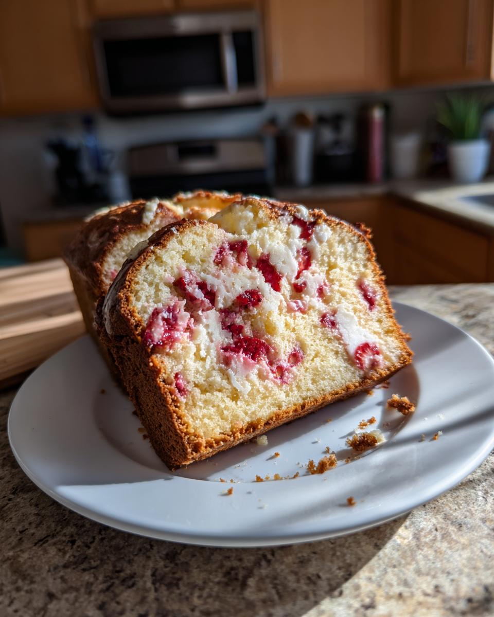 strawberry cream cheese pound cake - detail 1
