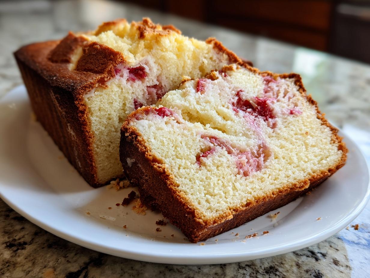 strawberry cream cheese pound cake - detail 4
