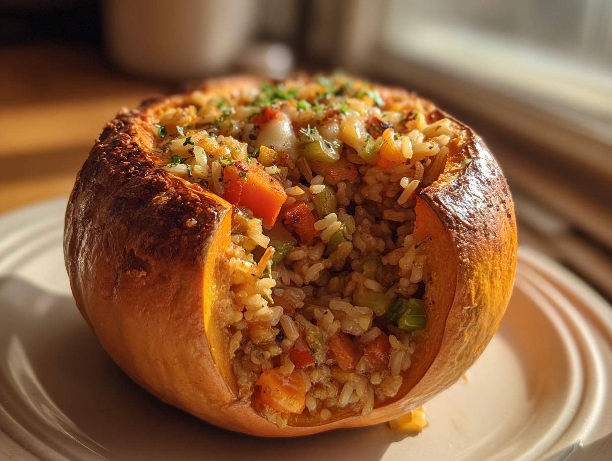 Mouthwatering Roasted Stuffed Pumpkin Recipe for 4 3 Roasted Stuffed Pumpkin - detail 3
