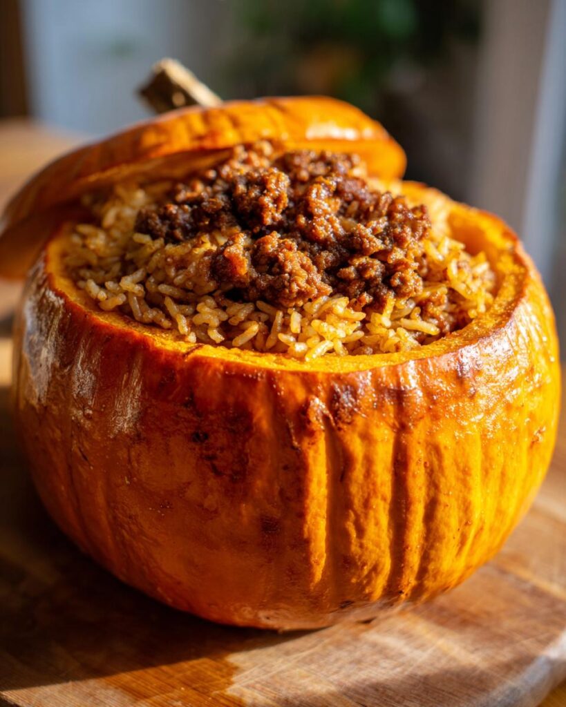 Stuffed Pumpkin with Meat Filling