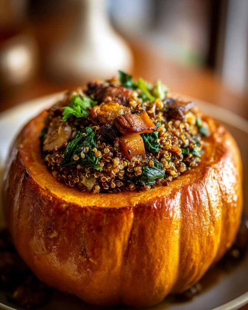 Whole Baked Stuffed Pumpkin